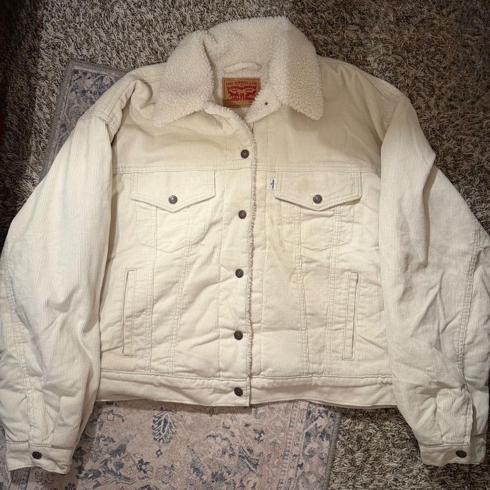 Levi's Cream Jean Jacket Classic Denim Style